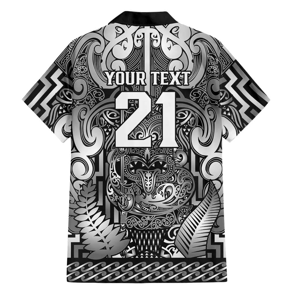 Custom New Zealand Taiaha Maori Family Matching Summer Maxi Dress and Hawaiian Shirt Kiwikiwi Minimalist Silver Fern Tukutuku Motif LT9 - Polynesian Pride