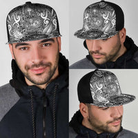 New Zealand Taiaha Maori Mesh Trucker Cap Kiwikiwi Minimalist Silver Fern Tukutuku Motif LT9 - Polynesian Pride