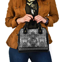 New Zealand Taiaha Maori Shoulder Handbag Kiwikiwi Minimalist Silver Fern Tukutuku Motif LT9 - Polynesian Pride