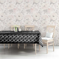 New Zealand Taiaha Maori Tablecloth Kiwikiwi Minimalist Silver Fern Tukutuku Motif LT9 - Polynesian Pride