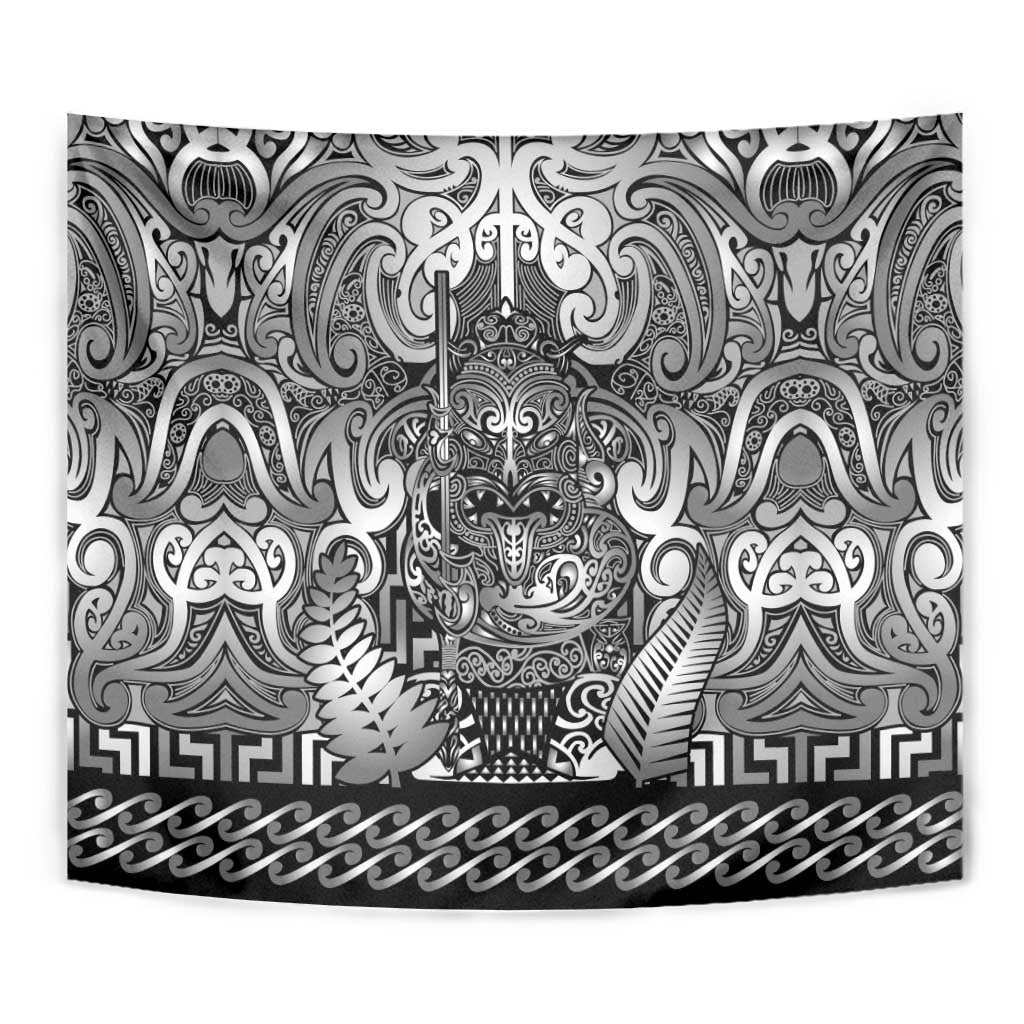 New Zealand Taiaha Maori Tapestry Kiwikiwi Minimalist Silver Fern Tukutuku Motif LT9 - Polynesian Pride