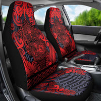 New Zealand Taiaha Maori Car Seat Cover Whero Minimalist Silver Fern Tukutuku Motif LT9 - Polynesian Pride