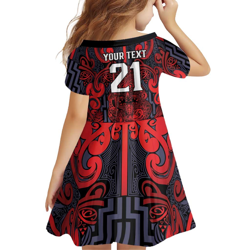 Custom New Zealand Taiaha Maori Family Matching Long Sleeve Bodycon Dress and Hawaiian Shirt Whero Minimalist Silver Fern Tukutuku Motif LT9 - Polynesian Pride