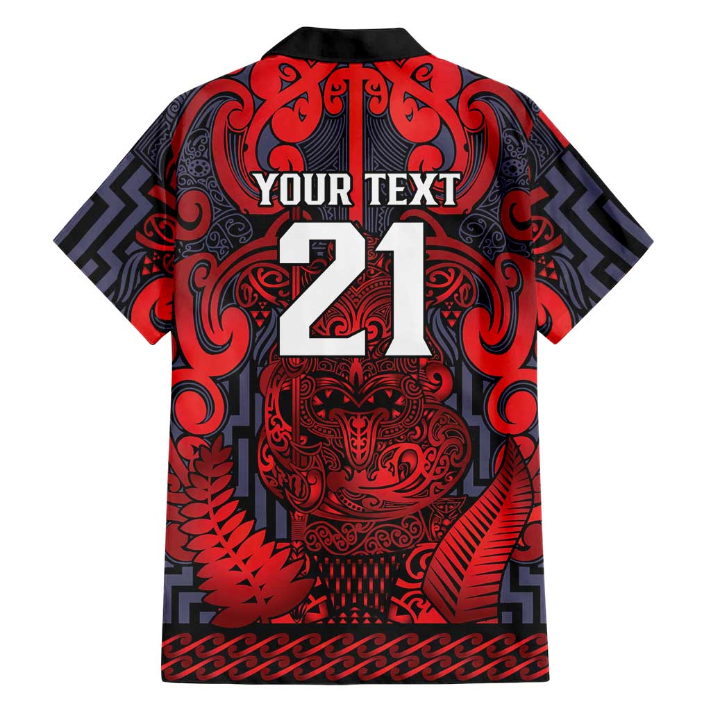 Custom New Zealand Taiaha Maori Family Matching Short Sleeve Bodycon Dress and Hawaiian Shirt Whero Minimalist Silver Fern Tukutuku Motif LT9 - Polynesian Pride