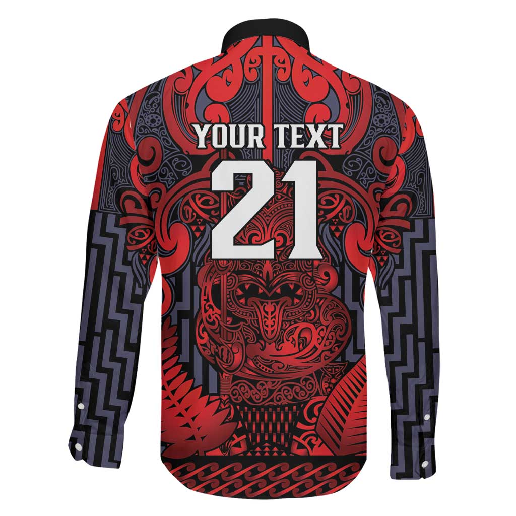 Custom New Zealand Taiaha Maori Family Matching Short Sleeve Bodycon Dress and Hawaiian Shirt Whero Minimalist Silver Fern Tukutuku Motif LT9 - Polynesian Pride