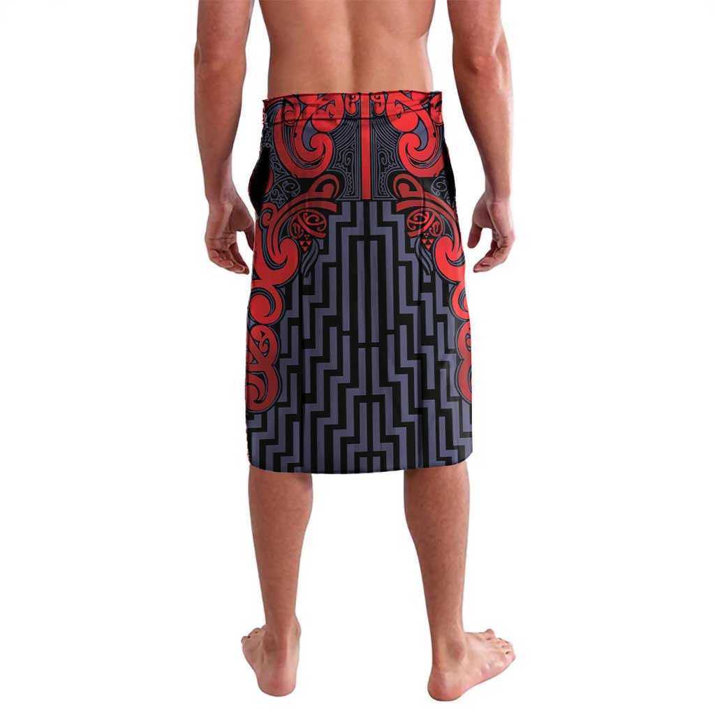 Custom New Zealand Taiaha Maori Lavalava Whero Minimalist Silver Fern Tukutuku Motif LT9 - Polynesian Pride