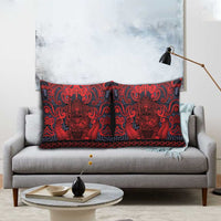New Zealand Taiaha Maori Pillow Cover Whero Minimalist Silver Fern Tukutuku Motif LT9 - Polynesian Pride