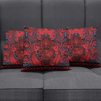 New Zealand Taiaha Maori Pillow Cover Whero Minimalist Silver Fern Tukutuku Motif LT9 - Polynesian Pride