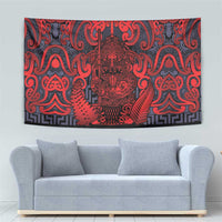 New Zealand Taiaha Maori Tapestry Whero Minimalist Silver Fern Tukutuku Motif LT9 - Polynesian Pride