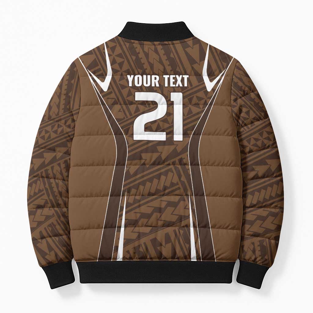 Custom Oceania Football Bula Fiji Bomber Puffer Jacket Polynesian Tribal Pattern