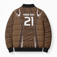 Custom Oceania Football Bula Fiji Bomber Puffer Jacket Polynesian Tribal Pattern