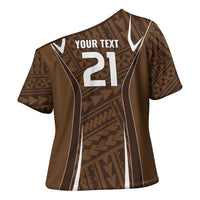 Custom Oceania Football Bula Fiji Cross Shoulder Shirt Polynesian Tribal Pattern LT9 - Polynesian Pride