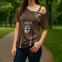Custom Oceania Football Bula Fiji Cross Shoulder Shirt Polynesian Tribal Pattern LT9 - Polynesian Pride