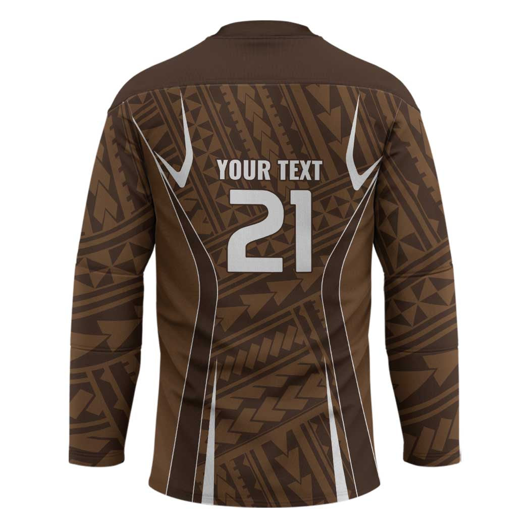 Custom Oceania Football Bula Fiji Hockey Jersey Polynesian Tribal Pattern