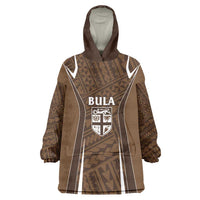 Custom Oceania Football Bula Fiji Wearable Blanket Hoodie Polynesian Tribal Pattern