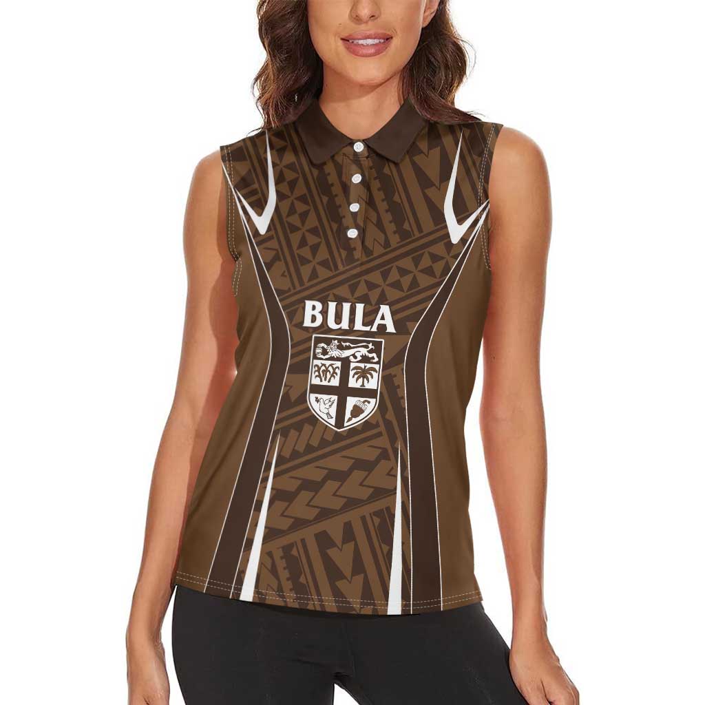 Custom Oceania Football Bula Fiji Women Sleeveless Polo Shirt Polynesian Tribal Pattern LT9 - Polynesian Pride