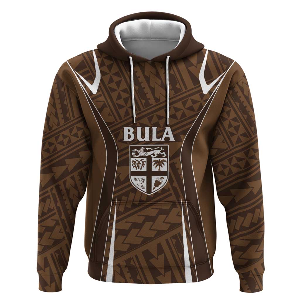 Custom Oceania Football Bula Fiji Zip Hoodie Polynesian Tribal Pattern