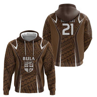 Custom Oceania Football Bula Fiji Zip Hoodie Polynesian Tribal Pattern