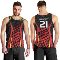 Custom Oceania Football Papua New Guinea Men Tank Top Polynesian Tribal Pattern