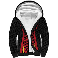 Custom Oceania Football Papua New Guinea Sherpa Hoodie Polynesian Tribal Pattern LT9 Unisex Red - Polynesian Pride