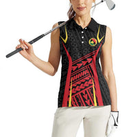 Custom Oceania Football Papua New Guinea Women Sleeveless Polo Shirt Polynesian Tribal Pattern LT9 - Polynesian Pride