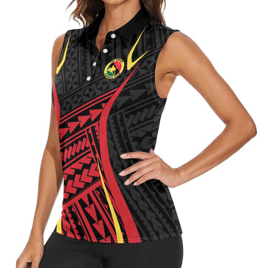 Custom Oceania Football Papua New Guinea Women Sleeveless Polo Shirt Polynesian Tribal Pattern LT9 - Polynesian Pride