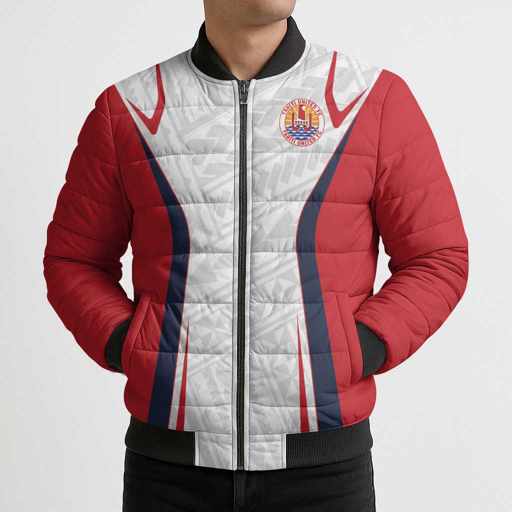 Custom Oceania Football Tahiti Bomber Puffer Jacket Polynesian Tribal Pattern