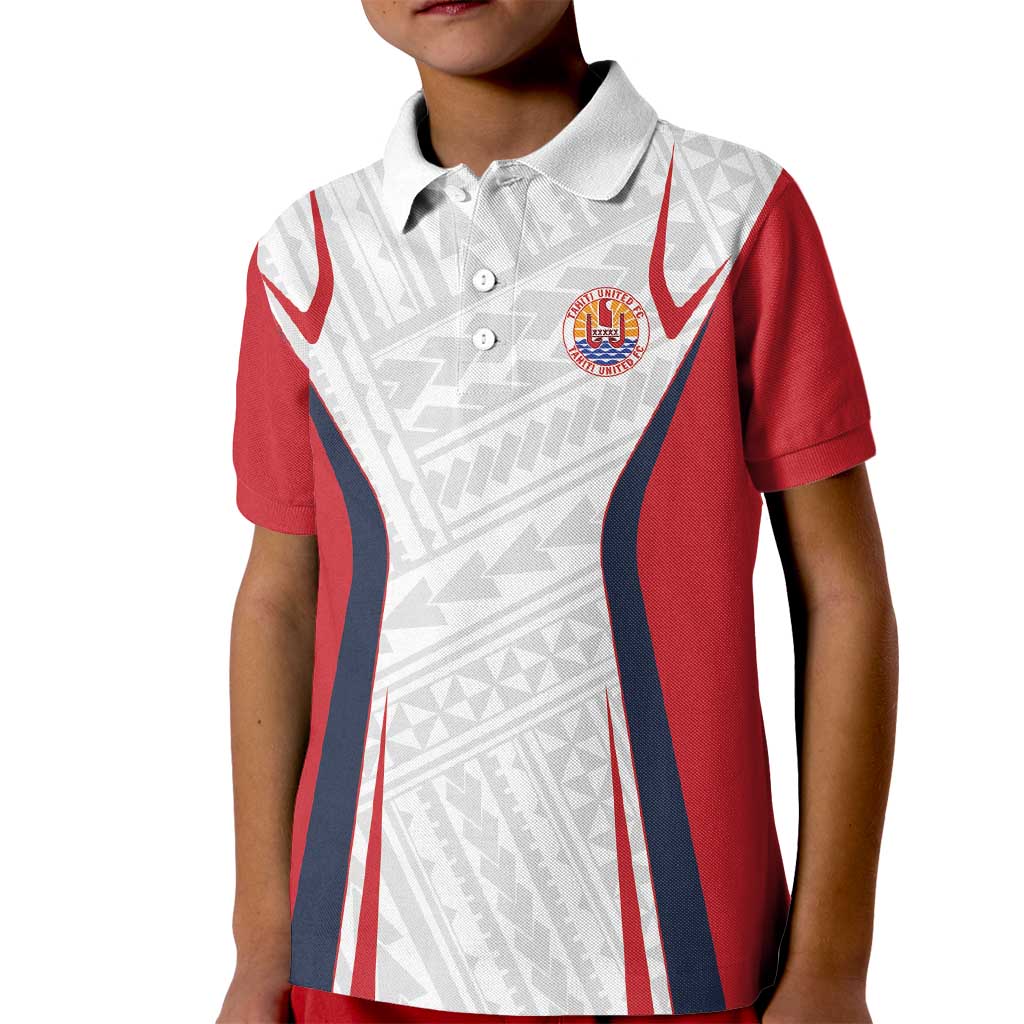 Custom Oceania Football Tahiti Kid Polo Shirt Polynesian Tribal Pattern