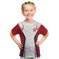 Custom Oceania Football Tahiti Kid T Shirt Polynesian Tribal Pattern