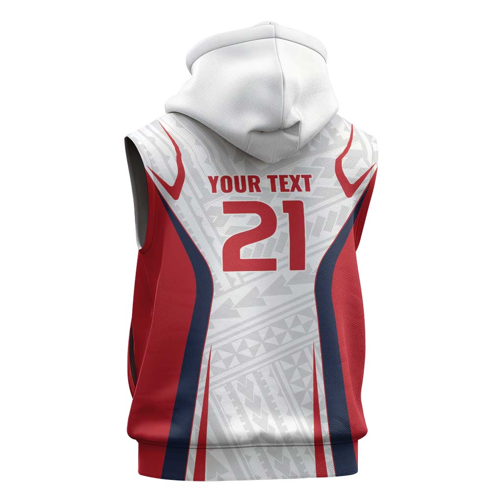 Custom Oceania Football Tahiti Sleeveless Hoodie Polynesian Tribal Pattern
