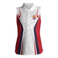 Custom Oceania Football Tahiti Women Sleeveless Polo Shirt Polynesian Tribal Pattern LT9 Female White - Polynesian Pride