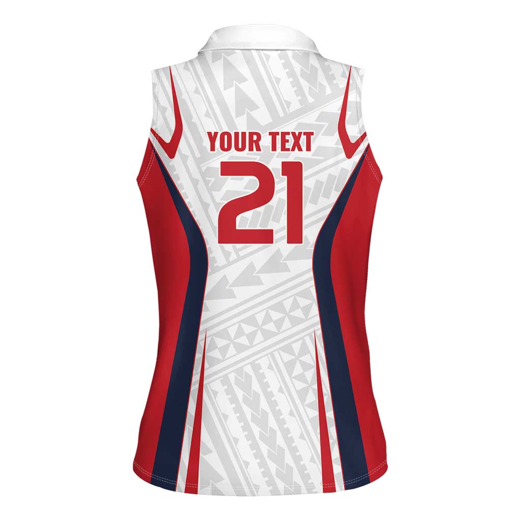 Custom Oceania Football Tahiti Women Sleeveless Polo Shirt Polynesian Tribal Pattern LT9 - Polynesian Pride