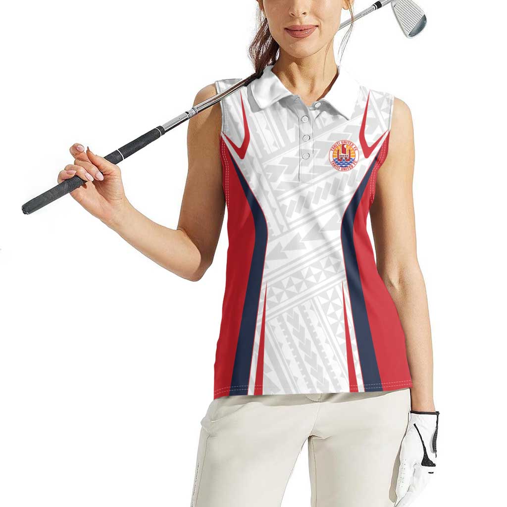 Custom Oceania Football Tahiti Women Sleeveless Polo Shirt Polynesian Tribal Pattern LT9 - Polynesian Pride