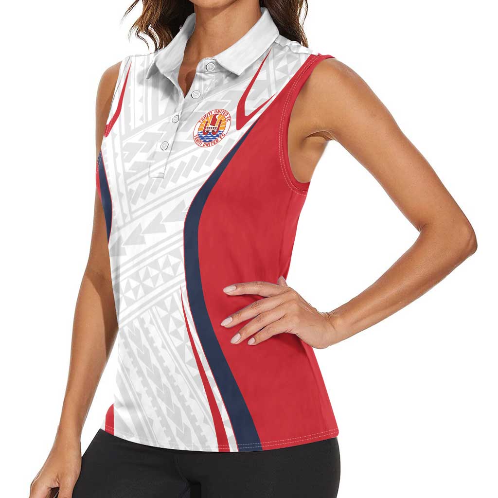 Custom Oceania Football Tahiti Women Sleeveless Polo Shirt Polynesian Tribal Pattern LT9 - Polynesian Pride