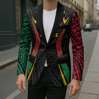 Custom Oceania Football Vanuatu Blazer Polynesian Tribal Pattern