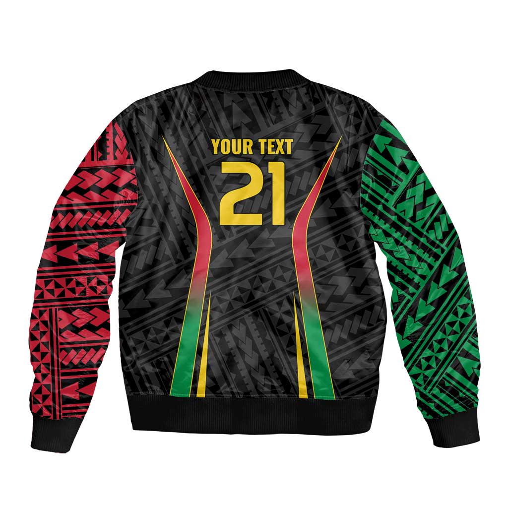 Custom Oceania Football Vanuatu Bomber Jacket Polynesian Tribal Pattern