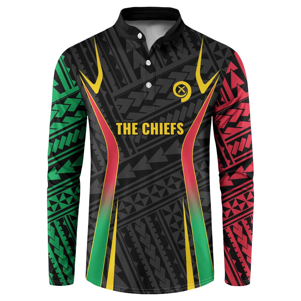 Custom Oceania Football Vanuatu Button Sweatshirt Polynesian Tribal Pattern