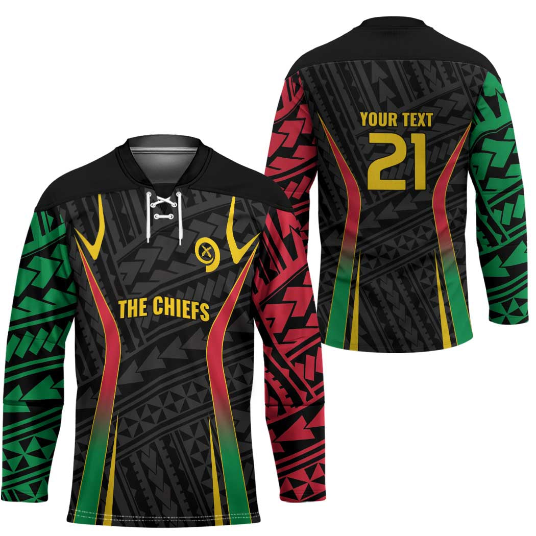 Custom Oceania Football Vanuatu Hockey Jersey Polynesian Tribal Pattern