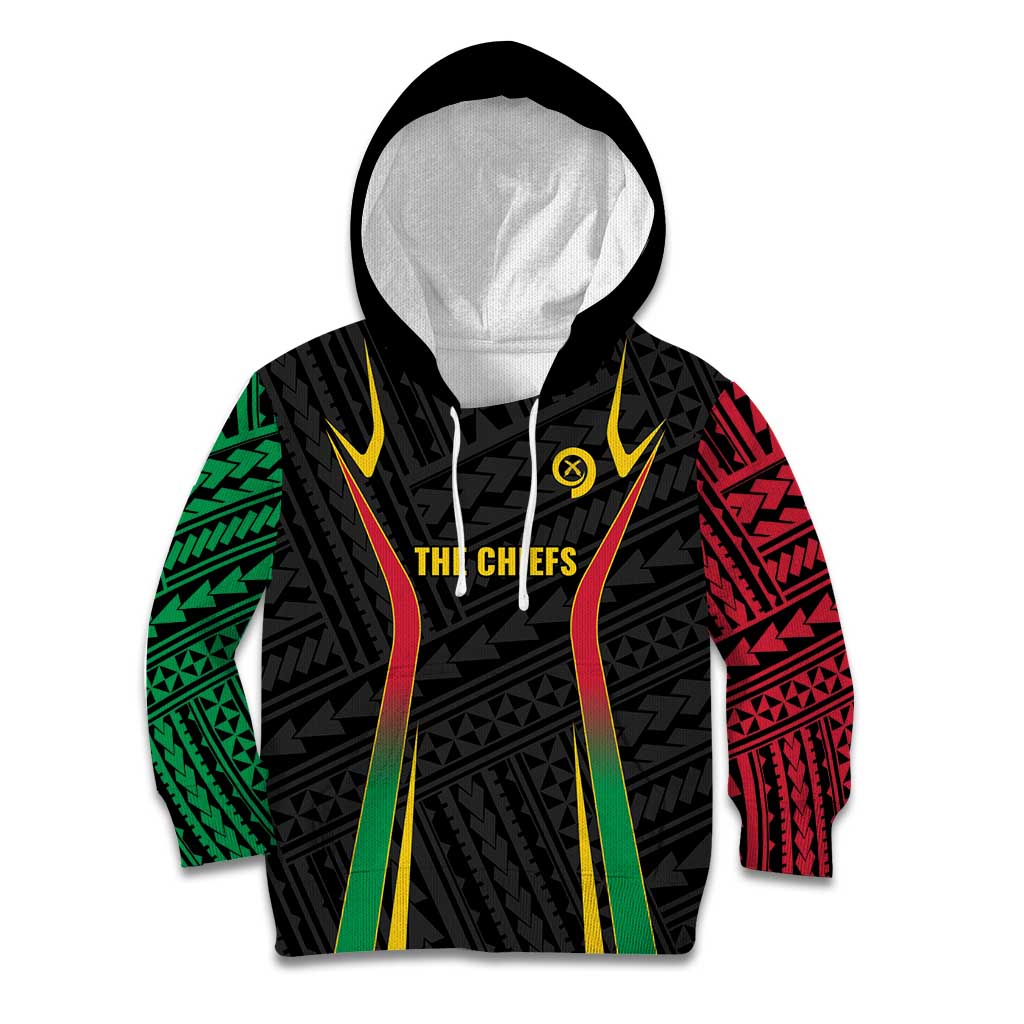 Custom Oceania Football Vanuatu Kid Hoodie Polynesian Tribal Pattern