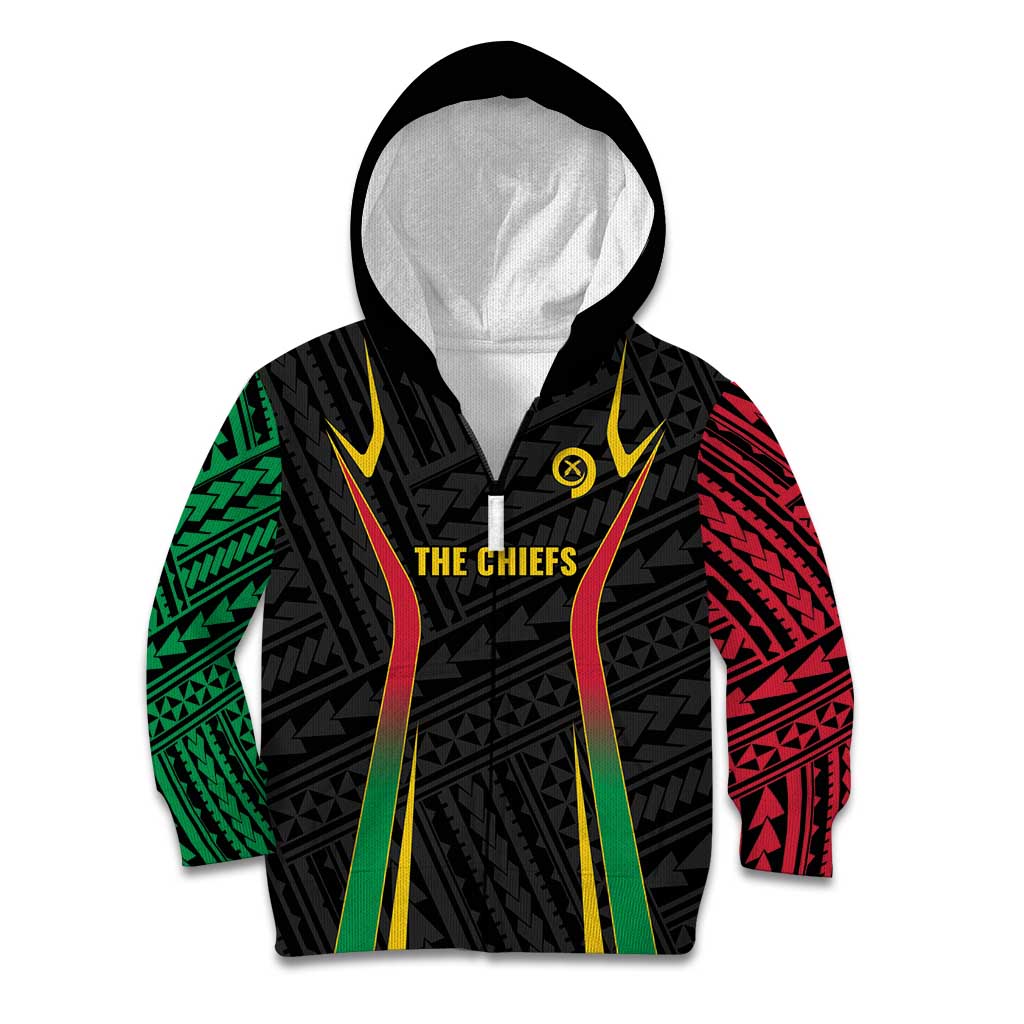 Custom Oceania Football Vanuatu Kid Hoodie Polynesian Tribal Pattern
