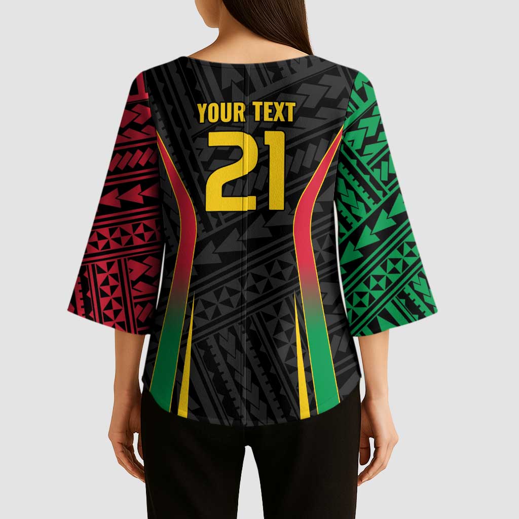 Custom Oceania Football Vanuatu Kimono Sleeve Blouse Polynesian Tribal Pattern LT9 - Polynesian Pride