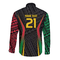 Custom Oceania Football Vanuatu Long Sleeve Button Shirt Polynesian Tribal Pattern