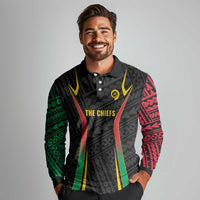 Custom Oceania Football Vanuatu Long Sleeve Polo Shirt Polynesian Tribal Pattern
