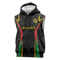 Custom Oceania Football Vanuatu Sleeveless Zip Hoodie Polynesian Tribal Pattern