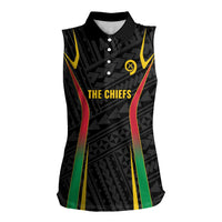 Custom Oceania Football Vanuatu Women Sleeveless Polo Shirt Polynesian Tribal Pattern