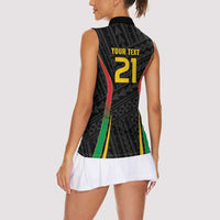 Custom Oceania Football Vanuatu Women Sleeveless Polo Shirt Polynesian Tribal Pattern