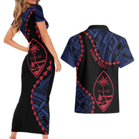 Personalized Guam 80th Anniversary Liberation Day Couples Matching Short Sleeve Bodycon Dress and Hawaiian Shirt Guahan Basic Seal