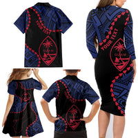 Personalized Guam 80th Anniversary Liberation Day Family Matching Long Sleeve Bodycon Dress and Hawaiian Shirt Guahan Basic Seal LT9 - Polynesian Pride
