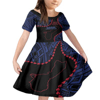 Personalized Guam 80th Anniversary Liberation Day Family Matching Mermaid Dress and Hawaiian Shirt Guahan Basic Seal LT9 Daughter's Dress Black - Polynesian Pride
