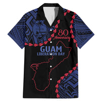 Personalized Guam 80th Anniversary Liberation Day Family Matching Mermaid Dress and Hawaiian Shirt Guahan Basic Seal LT9 Dad's Shirt - Short Sleeve Black - Polynesian Pride